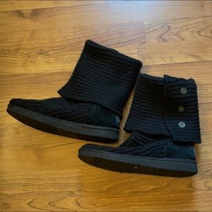 UGG Australia Cardy Classic Knit Tall WOMEN'S BLACK BOOTS